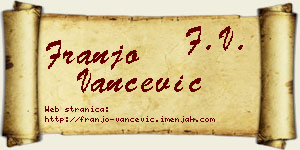 Franjo Vančević vizit kartica